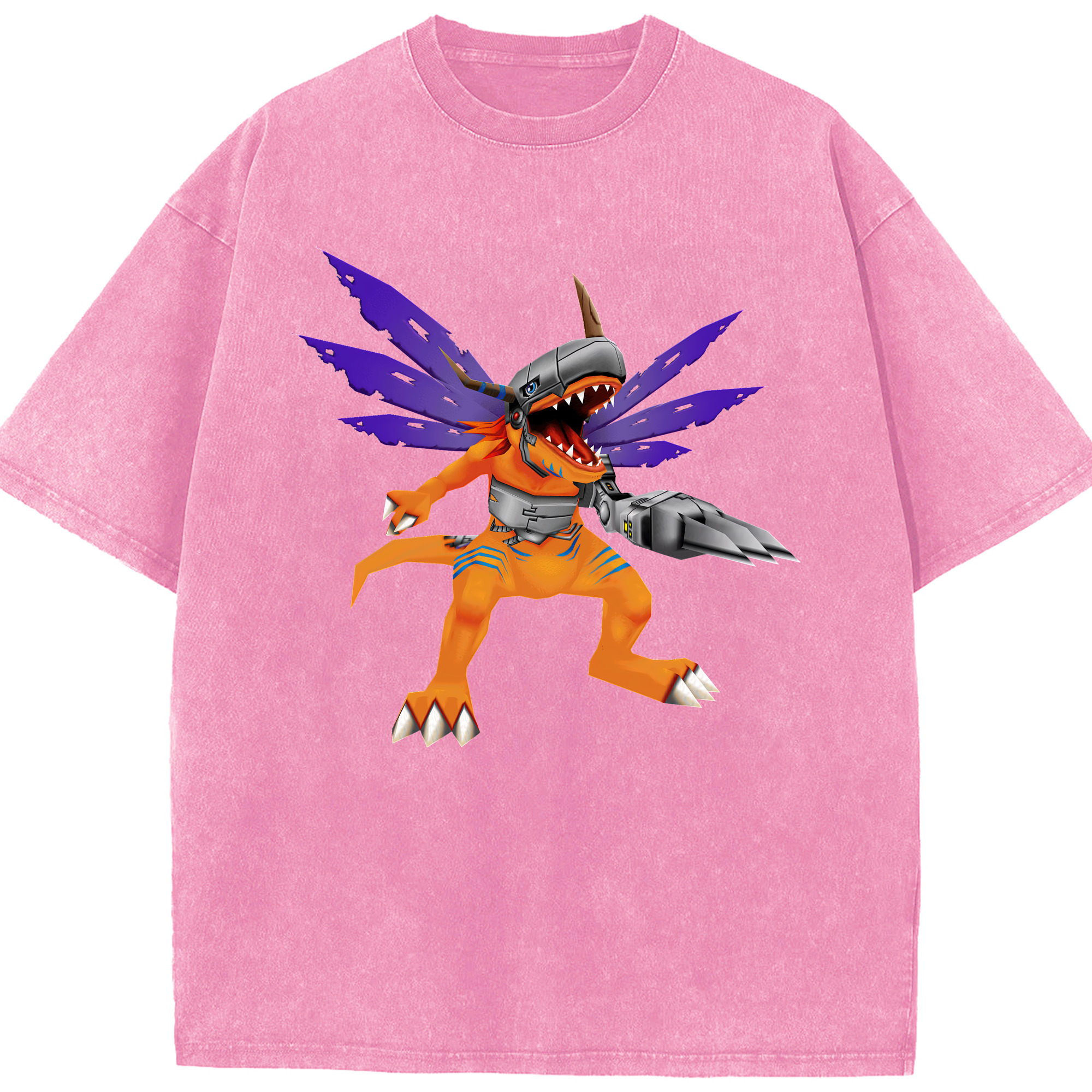 （画像用） Digimon デジタルモンスター/デジモン 綿100% ヴィンテージ風 半袖Tシャツ（フロントプリント）